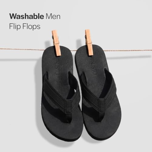 Image of FAUSTO Men Summer Flip Flops with Arch Support | Lightweight EVA Cushioned Ortho Slippers | Anti-Skid Sole | Water Resistant, Travel Friendly, Daily Wear, Indoor Home Use