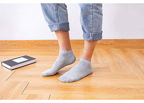 Comfortabele ademende mannen outdoor sokken lente en zomer dubbele naald effen kleur gemengde mannen boot sokken 5 paar - Afbeelding 7