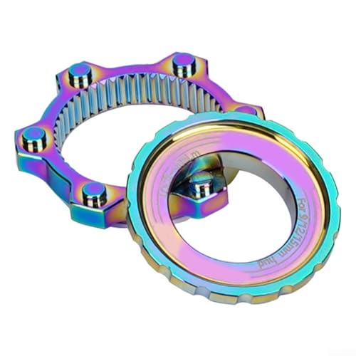 Bike Hub Adapter Center Lock Disc Converter Six Bolt to Center Lock Bicycle Disc Brake Adapter Aluminum Alloy CNC Machined Lightweight Design, Black(colorful)