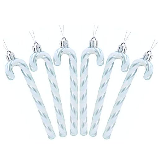 Christmas Concepts® Paquet De 6-13cm De Canne en Bonbon Glitter Décorations d'arbre De Noël (Glace Bleue & Blanc)