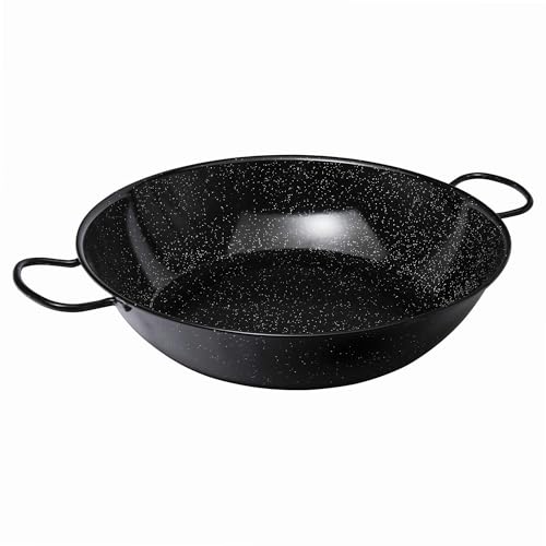 VAELLO - Plat à Paella Haut en Métal Émaillé - Plat de Cuisson Résistant, Accessoire Cuisine Extérieure Facile à Nettoyer - Poêle à Paella à 2...