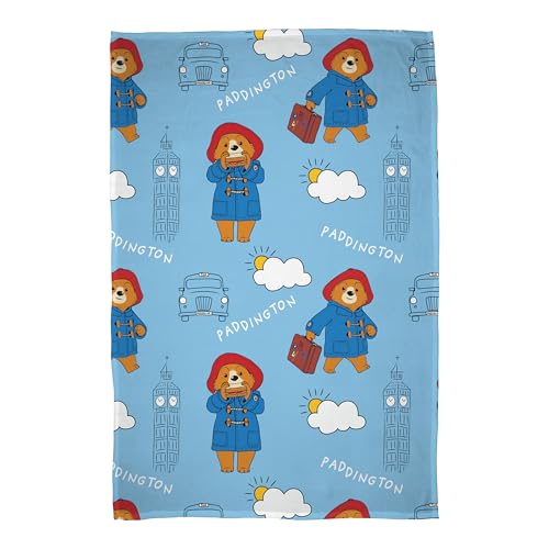 Couverture Polaire sous Licence Officielle Paddington Bear | Design Skyline London | Couverture Super Douce et Chaude | Parfaite pour Les Chambres d'enfants,...