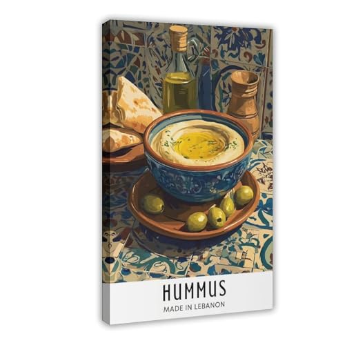 Poster hummus sur toile de qualit&eacute; supérieure pour chambre