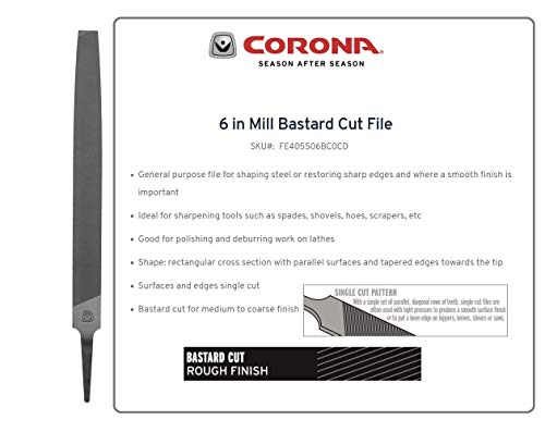 Corona Fe405506Bc0Cd Mill Bastard Cut File Carded, 6-Inch #TOP1