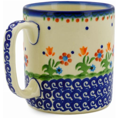 Taza Polish Pottery 13 oz con patrón floral miniatura 2