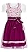 Nübler Dirndl Mädchen - 3 teiliges Set Dirndl Kleid mit Trachtenbluse und Schürze traditioneller Stil - Moderne bayrische Tracht, Nadja Beere Beere Gr. 158