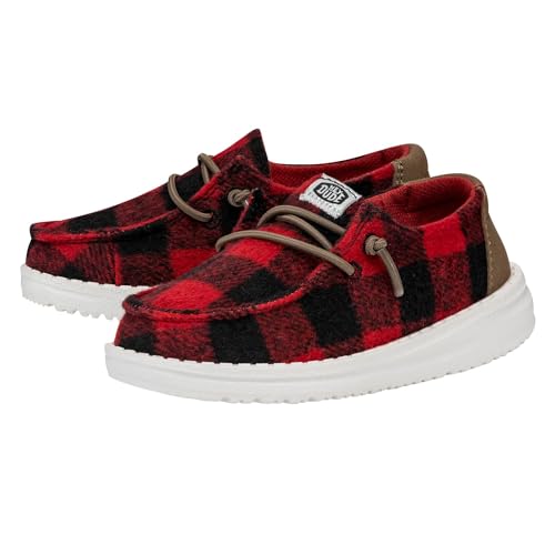 Hey Dude Wendy Toddler Buffalo Plaid Red/Black Size 9 | Kids Shoes | Kids Slip-on Loafers | Comfortable & Light-Weight4