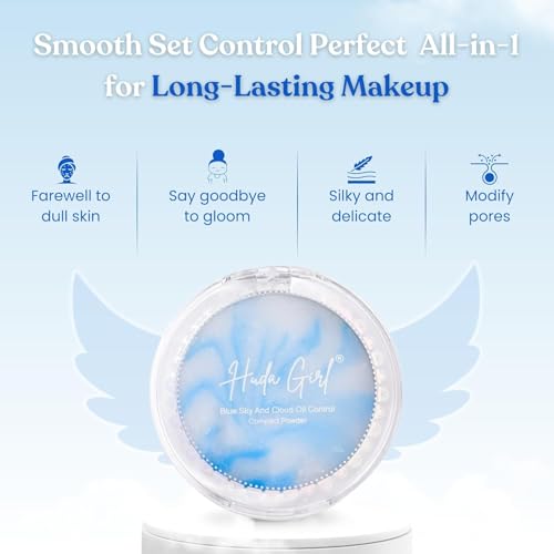Image of Compact Powder & Hollywood Filter- compact powder for women oily skin And Illuminator for Face Makeup Glow, face primer Long-Lasting Smooth Skin & All Skin Types,