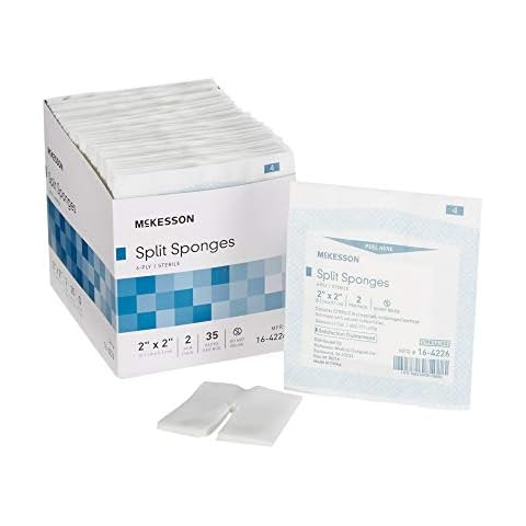 McKesson Sterile Split Sponges, 2"x2", 70 Total Cover