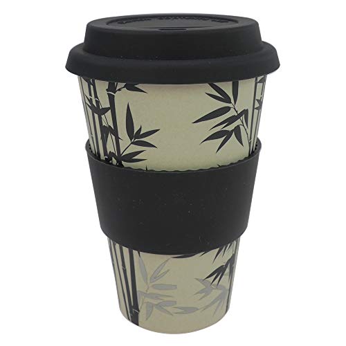 ebos Taza de bambú Coffee-to-Go, sin melamina, taza reutilizable de materiales naturales,...