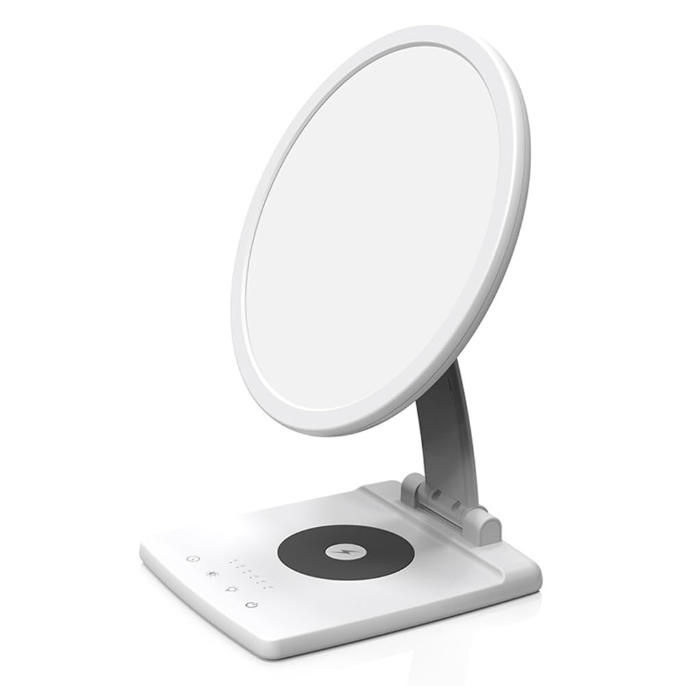 Lampada per Terapia Della Luce con Caricabatterie Wireless 3000-6500K 10000 Lampada Solare Lampada per Trattamento SAD Timer Intelligente