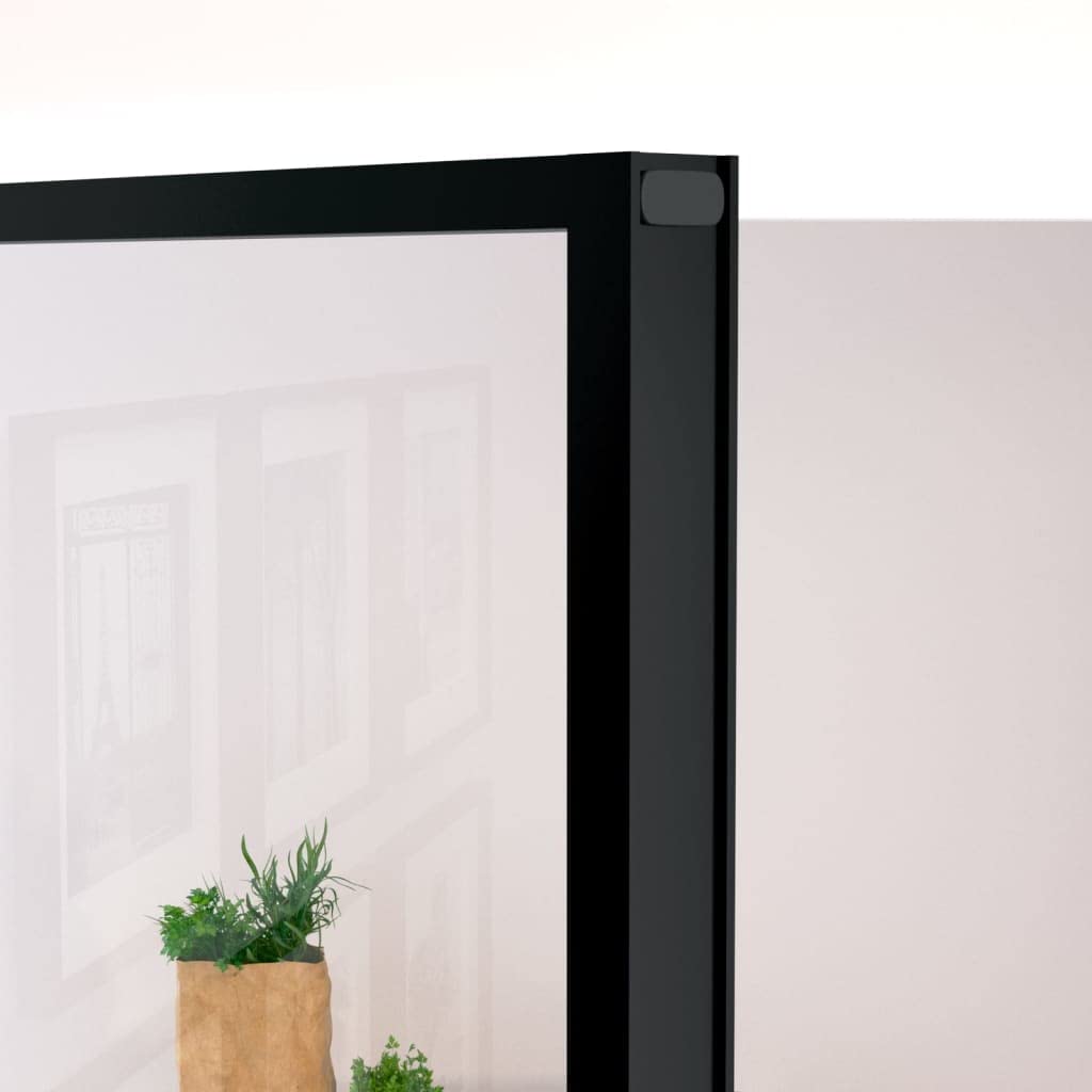 Drzwi wewnętrzne czarne 76 x 201,5 cm szkło hartowane i aluminiumSprzęt Materiały budowlane Drzwi Drzwi domowe