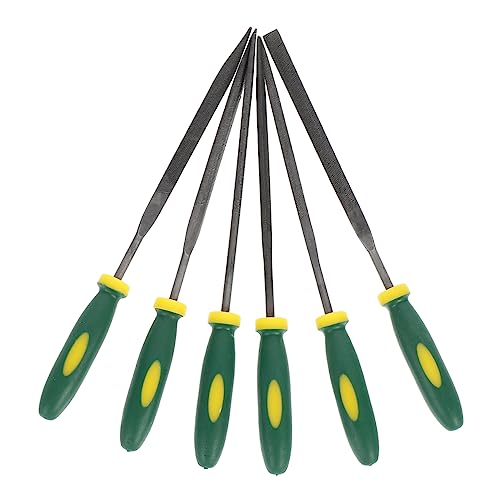 Operitacx 6piezas Limas De Acero Para Pulir Metales Limas De Mango Para Tallar Madera Herramienta De Acero Para Metal Prácticas Hogar