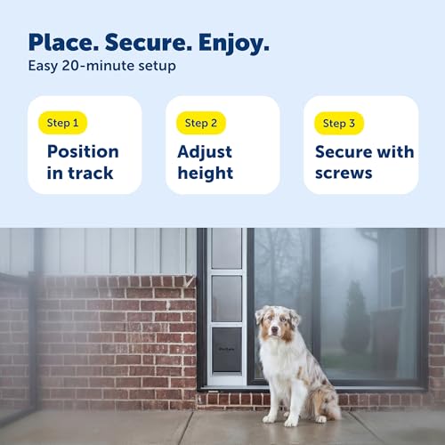 PetSafe Extreme Weather Sliding Glass Pet Door - Easy to Install, Perfect for Rental Homes and Apartments - Adjustable Height 75 7/8" to 80 11/16" - Insert for Patio Sliding Glass Doors, Large Size by PetSafe - Image 6