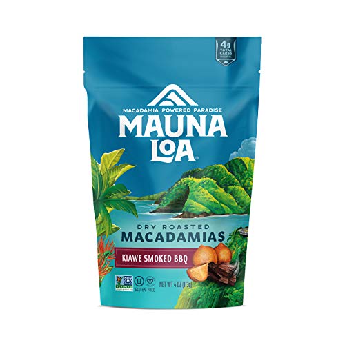 Mauna Loa Premium Hawaiian Roasted Macadamia Nuts, Kiawe Smoked BBQ Flavor, 4 Oz Bag (Pack of 1)