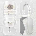 19 Pcs Pearl Collier Boucles d'oreilles Set pour femmes filles 1920s Faux Pearl Collier Simulé Pearl Bracelet déguisement perles accessoires pour cadeau mariage