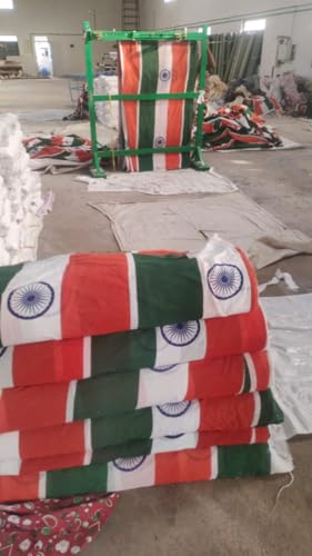 Image of Swarna Ecocrafts Indian National Flag | Size - 20 * 30 Inch | Suitable for Indoors and Outdoors|Cotton| Both sides Printing| All Weather Fabric | Fade Proof, Hand Stitched and Durable | Har Ghar Tiranga National Flag (20*30)