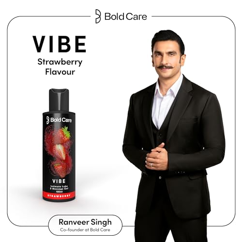Image of Bold Care 404 Super Ultra Thin Strawberry Flavored Condoms For Men - 60 Microns - 10 Units + Bold Care Vibe - Natural Personal Lubricant for Men & Women - Premium Strawberry Flavour - 100 ml - Combo