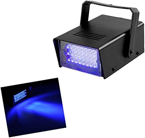 Led Blue Strobe Lights Dance Flash Strobe Lights Adjustable Speed Control Stage Light with Super Bright 24 LEDs Flash Party Lighting Best for Christmas Clubs Effect DJ Disco Bars Parties Halloween