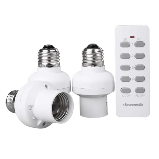 DEWENWILS Remote Control Light Lamp Socket E26 E27 Bulb Base Holder, Wireless Light Switch Kit, Remote Lighting Fixtures, White (Programmable, 3 Sockets 1 Remote, HRLSXXA Series)
