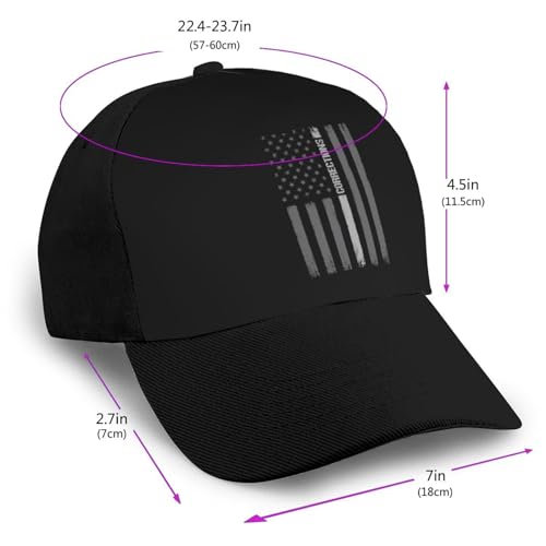 Correctional Officer Thin Silver Line Unisex Classic Adjustable Curved Brim Baseball Cap, Trucker Hat2