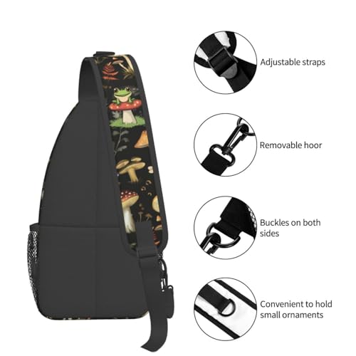 Image of Mushroom Frog Snail Crossbody Bag Sling Bag Backpack Chest Bags Shoulder Bag for Women Men