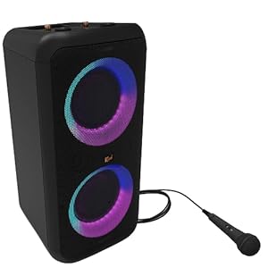 Klipsch Gig XXL, Black – Portable Wireless Bluetooth Speaker – Multiple Color Modes – Bass Boost – Two 6.5″ Woofers & Two 2″ Tweeters – 8-Hour Playtime