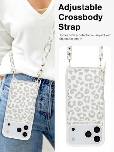Coque iPhone 17 Pro Max cordon collier léopard pour garder les mains libres