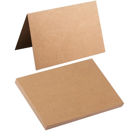 50 Pack Blank Folded Greeting Cards (4x6 Brown)