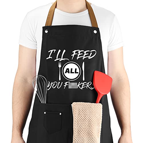 VIISPIRIT Aventais de churrasco para homens, aventais de cozinha ...