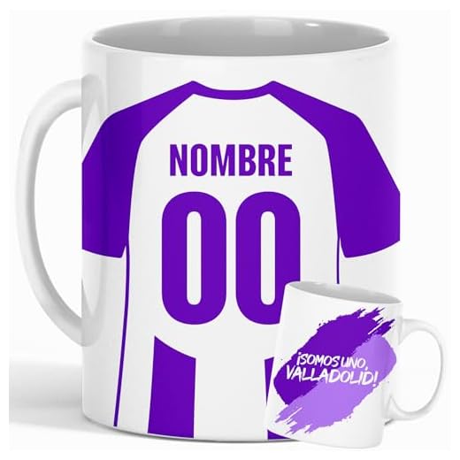 Taza Personalizada Fútbol Valladolid | Regalo Original para Aficionados del Fútbol | Taza de Desayuno | Regalo Equipo de Fútbol | Diseño Único y Duradero (Valladolid)