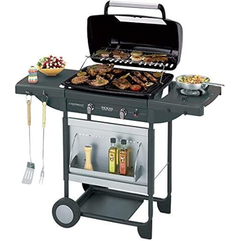 Campingaz Texas Revolution S - Barbacoa de Gas para Piedra Lava y 2 Quemadores Compactos Cover