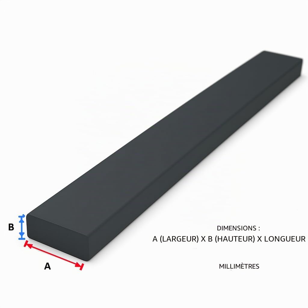 Profilé plat en aluminium anthracite RAL 7016 mat thermolaqué 20 x 2 mm, longueur 2000 mm