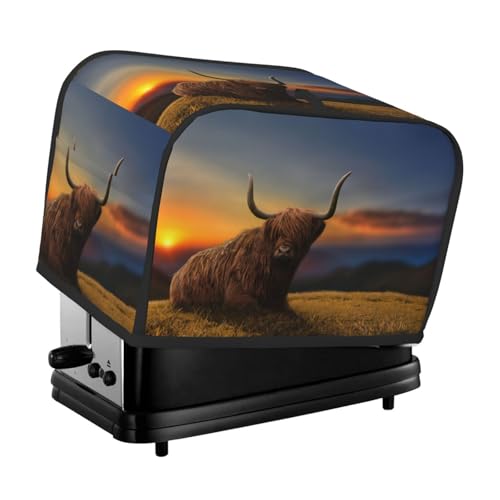 Copertura per tostapane a 2 fette, Yak (8), con tasche, per piccoli elettrodomestici da cucina, protezione dalle impronte digitali, lavabile in lavatrice