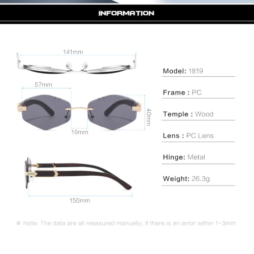 Lunettes de soleil sans monture verres étroits légères femme