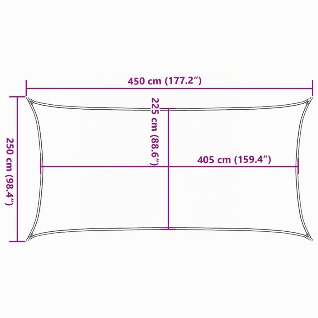 vidaXL Vela Parasole 160 g/m² Rettangolare Sabbia 2,5x4,5 m in HDPE