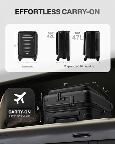 Coolife Carry On Luggage Suitcase