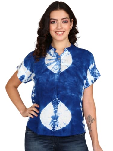 Image of Maaesa Hand Dyed Rayon Top for Women