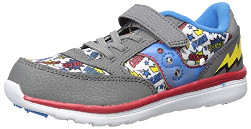 Saucony Unisex-Baby Jazz Lite Sneaker, grey/multi/superhero, 7 W US
