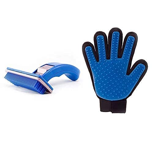 Dog Trust Combo of 2, Slicker Brush Pet Grooming Glove for Dogs and Cats Shedding Small Medium Large Breeds (Blue) Pet Hair Remover Glove-Massage Five Finger for Dog, Cat with Long & Short Fur (B09PLGXVWT) Amazon Price History, Amazon Price Tracker