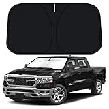 D-Lumina for 2019-2024 Dodge Ram 1500 Windshield Sun Shade, Front Window Sunshade Sun Visor Protector Fit Ram 1500 CrewCab, MegaCab Pickup, 2Dr RegularCab, 4Dr QuadCab, Sun Shield Block UV Rays Heat
