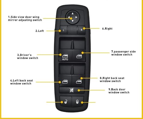 Bouton de commande de lève-vitre électrique Dodge Journey 2011-2016 avant - 3