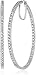 Platinum-Plated Sterling Silver Swarovski Zirconia Round Hoop Earrings (2" Diameter) (7 cttw)