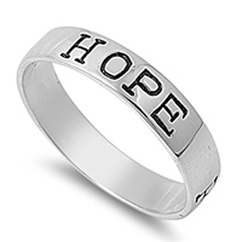 Sterling Silver Faith Love Hope Band Purity Promise Ring Designer 925 Sizes 4-133
