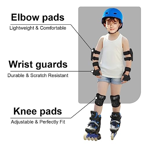 flintronic Kids Knee Pads Elbow Pads Wrist Guards set, 6 in 1 Protective Gear Set, Comfortable & Easy to Install Scooter, Skateboard, Bicycle, Inline Skating Protective, for Kids 3-12 Years - Image 4
