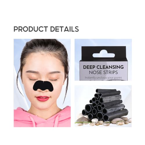 Image of MINISO 30Pcs Nose Strips for Blackheads Remover Whitehead Remover, Deep Cleansing Skin Care Nose Pore Cleanser Strips, Bamboo Charcoal