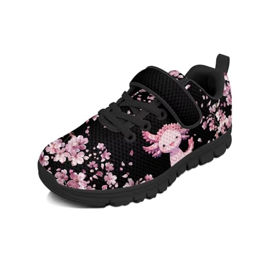 Kids Sneakers Running Tennis Athletic Shoes for Boys&Girls (Little Kid/Big Kid) Cherry Blossom Axolot Pattern