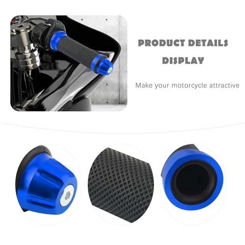 2PCS Motorcycle Handlebar Grips,7/8\" & 1\" Motorcycle Grips Tuning Accessories Compatible with Honda,Yamaha,Suzuki,Personalized Motorcycle Grips Covers for Car Decoration (Blue) - Thumbnail 3