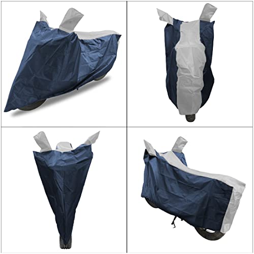 Image of Hunter 350 Two Wheeler Bike Cover Accessories - Dustproof - UV Protection - Premium Bike Cover Blue Silver