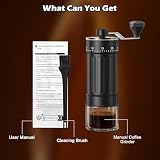 Zewnętrzny regulowany ręczny młynek do kawy, przenośny młynek do kawy, stożkowy do espresso, francuskiej prasy do espresso, do podwójnego łożyska, zewnętrzna regulacja pojemności 25 g